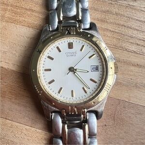 Citizen quartz mens round two tone dress
Watch NEW BATTERY